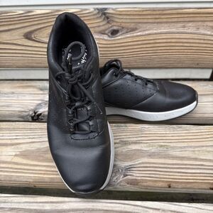 Walter Hagen Leather Ortholite Mens Golf Shoes Size 9.5 Black Spikeless
